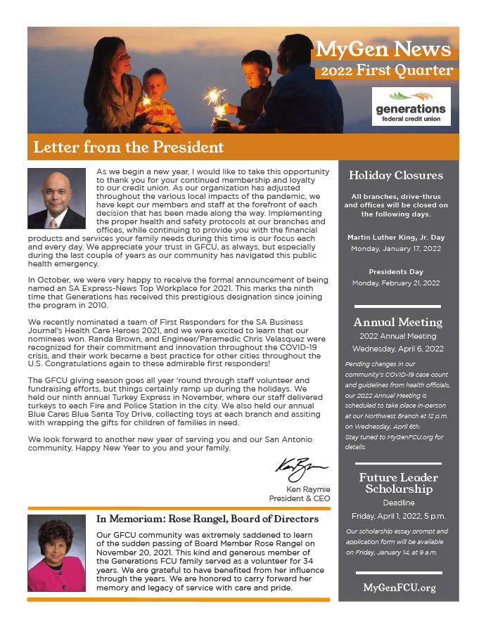 Q1 2022 Member Newsletter